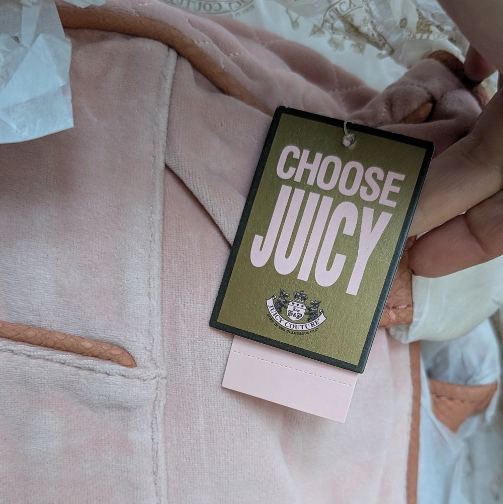 RARE, VINTAGE, Y2K NWT Juicy Couture HELENA Powder Pink Velour Shoulder Bag-$228 - Picture 15 of 16